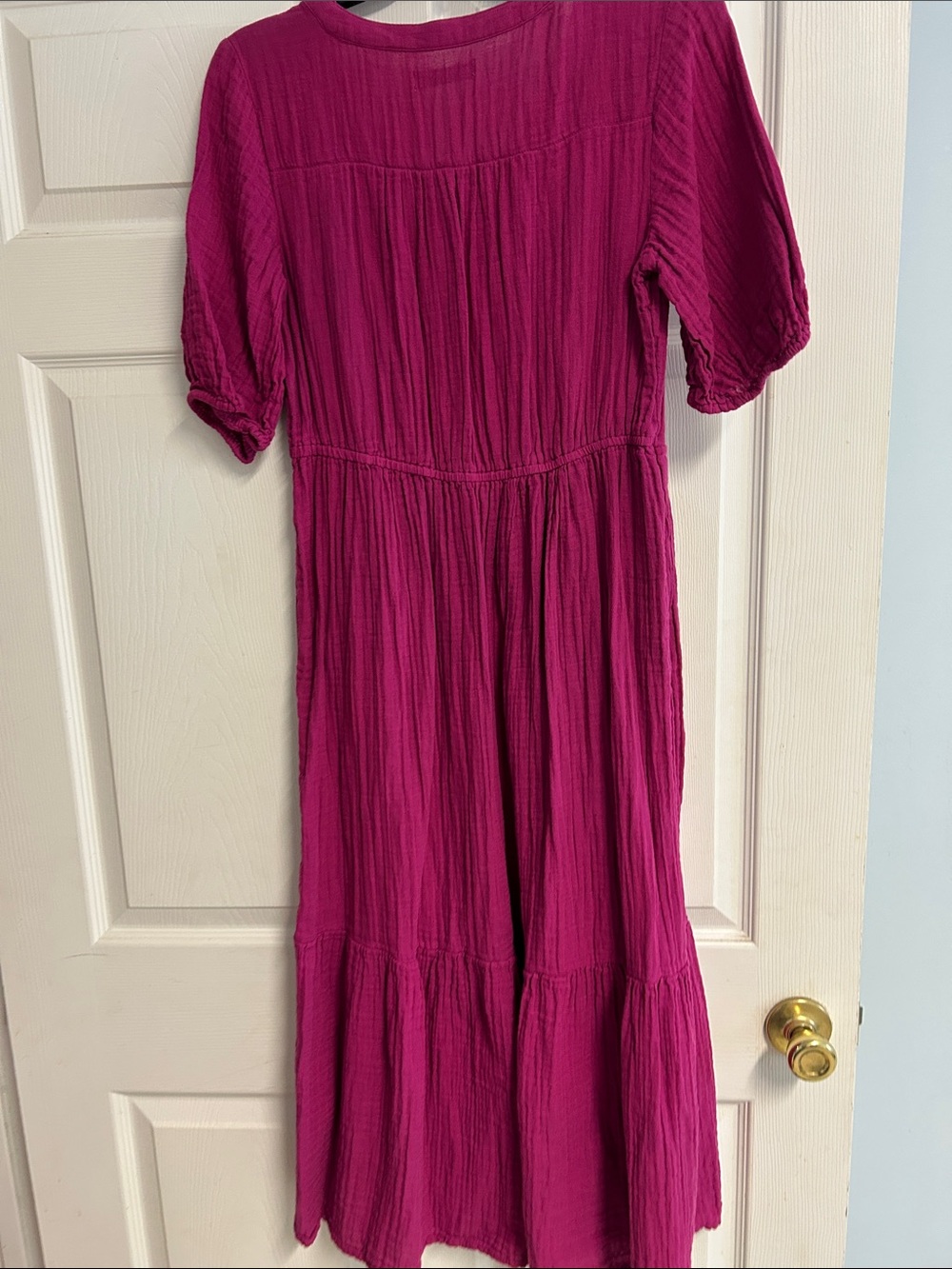 Sonoma Magenta Button-Front Midi Dress. WORN ONCE - Picture 11 of 11